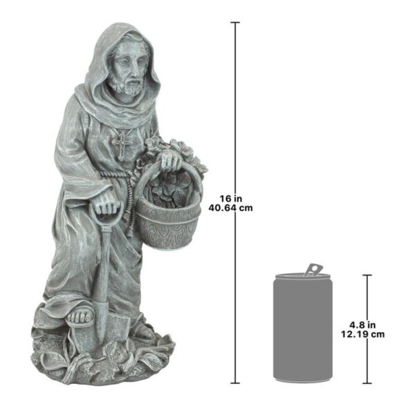 Design Toscano QM13003 7 Inch Small St Fiacre Gardeners Patron Statue