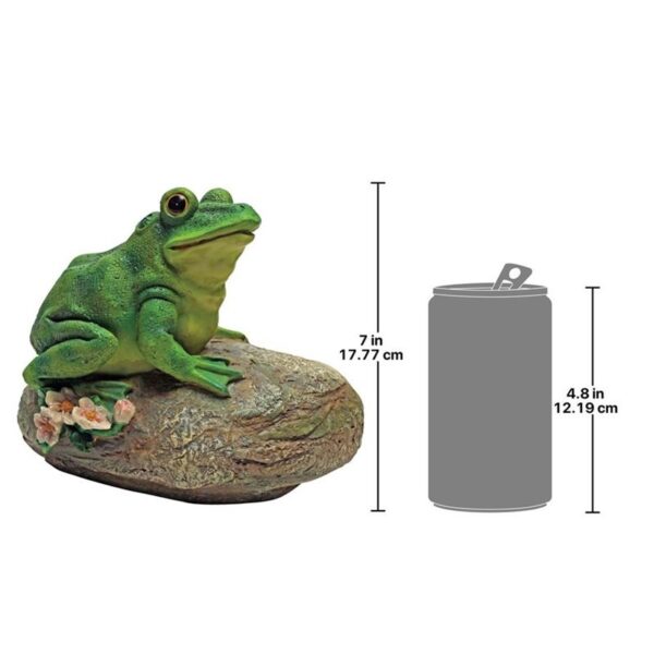 Design Toscano QM150591 6 Inch Thurston the Frog Garden Rock Statue