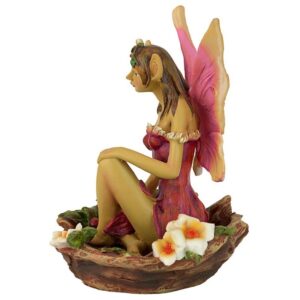 Design Toscano QM175892 7 Inch Fairy of Acorn Hollow Statue - Red