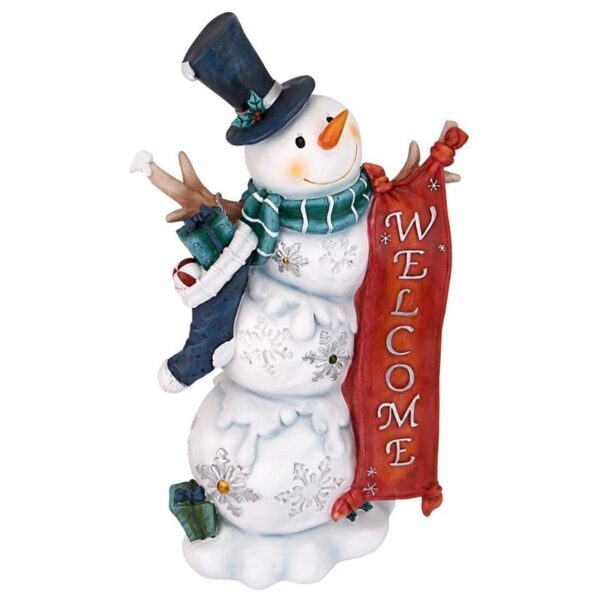 Design Toscano QM18002 9 1/2 Inch Snowman Welcome Statue