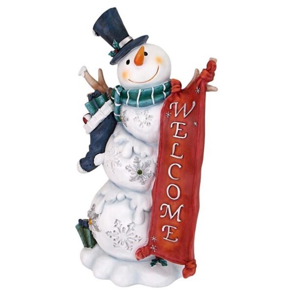 Design Toscano QM18002 9 1/2 Inch Snowman Welcome Statue