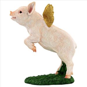 Design Toscano QM21005 11 1/2 Inch When Pigs Fly Flamboyant Farm Statue