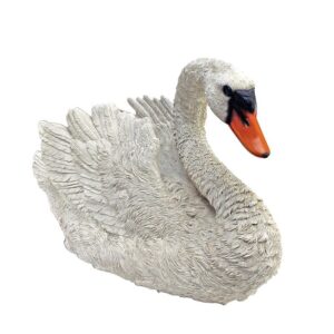 Design Toscano QM21389 7 1/2 Inch Swan Statue - White