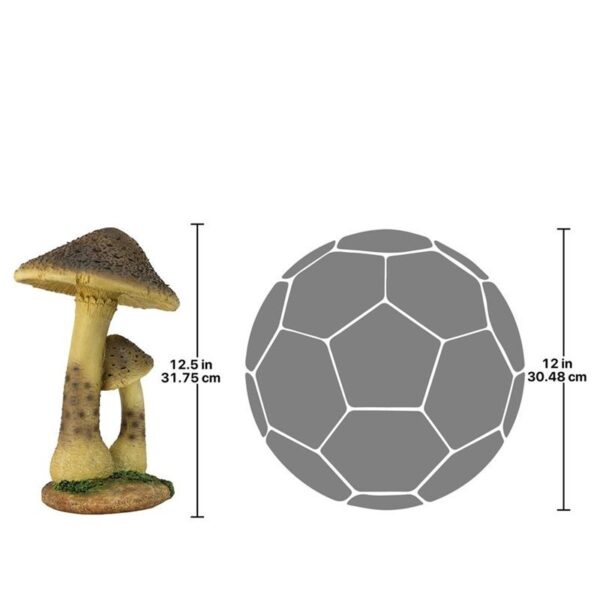 Design Toscano QM223001 7 1/2 Inch Mystic Forest Tan Mushrooms Statue