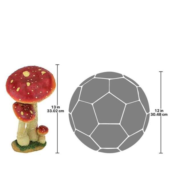 Design Toscano QM223021 7 1/2 Inch Mystic Forest Red Mushrooms Statue