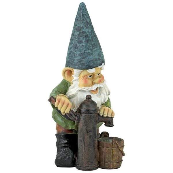 Design Toscano QM2433500 6 1/2 Inch Water Pump Pete Garden Gnome Statue