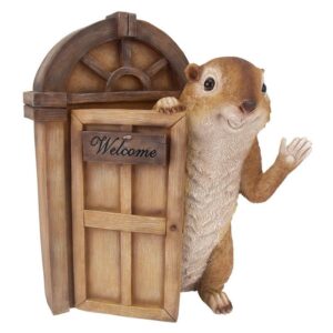 Design Toscano QM2673800 7 1/2 Inch Garden Greetings Squirrel Welcome Statue