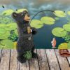 Design Toscano QM2703200 6 1/2 Inch Fishing Black Bear Statue