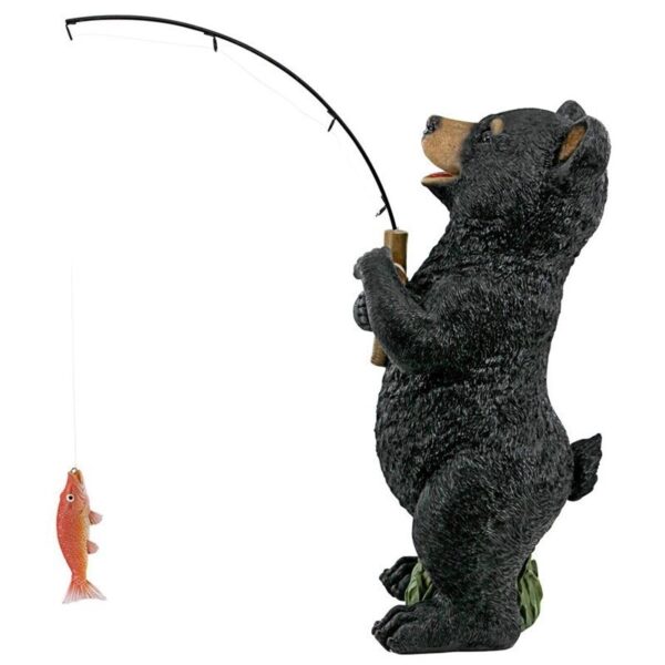 Design Toscano QM2703200 6 1/2 Inch Fishing Black Bear Statue