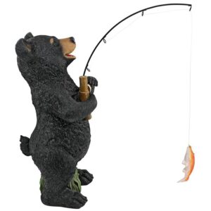 Design Toscano QM2703200 6 1/2 Inch Fishing Black Bear Statue