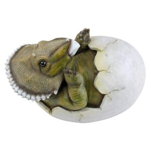 Design Toscano QM2728100 8 Inch Baby Triceratops Dino Egg Statue