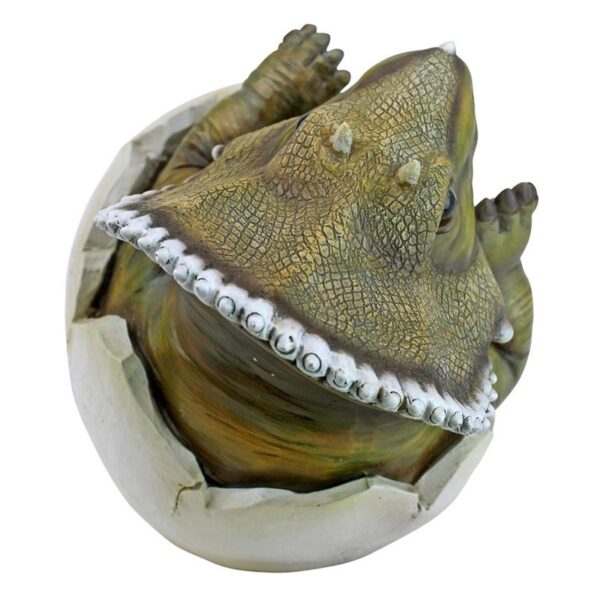 Design Toscano QM2728100 8 Inch Baby Triceratops Dino Egg Statue