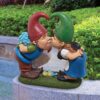 Design Toscano QM2796400 12 1/2 Inch Kiss and Tell Lover Gnomes Statue