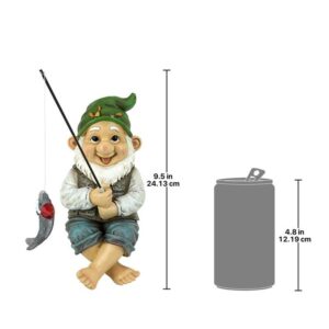 Design Toscano QM2806500 4 Inch Ziggy the Fishing Gnome Sitter Statue