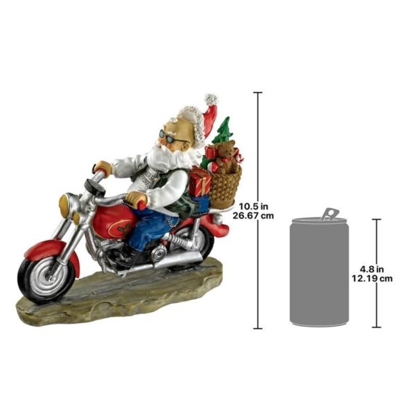 Design Toscano QM2821700 12 1/2 Inch Father Christmas Santa Biker Statue