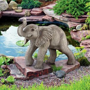 Design Toscano QM2849100 28 1/2 Inch Eshe Exuberant Elephant Garden Statue