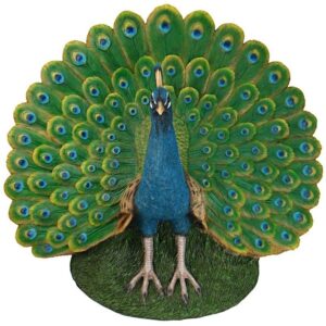 Design Toscano QM2876100 24 Inch Peacock Plumage Garden Statue