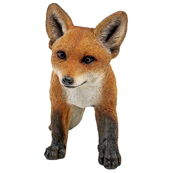 Design Toscano QM3013800 6 1/2 Inch Cavorting Carmine Baby Red Fox Statue