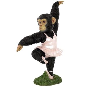 Design Toscano QM3146600 10 1/2 Inch Chimp Doing Ballet in Pink Tutu