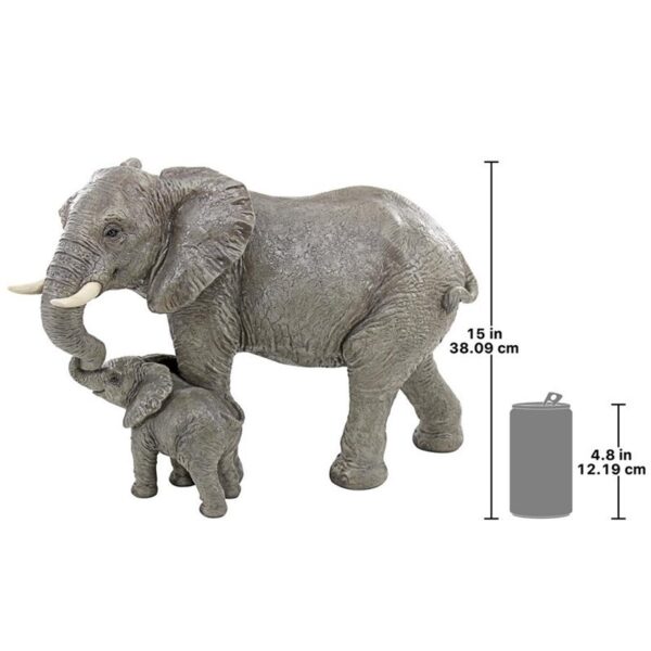 Design Toscano QM3160800 21 Inch Mama and Baby Elephant Statue