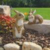 Design Toscano QM6200861 Set of Bahsful and Hopper Bunny Statues