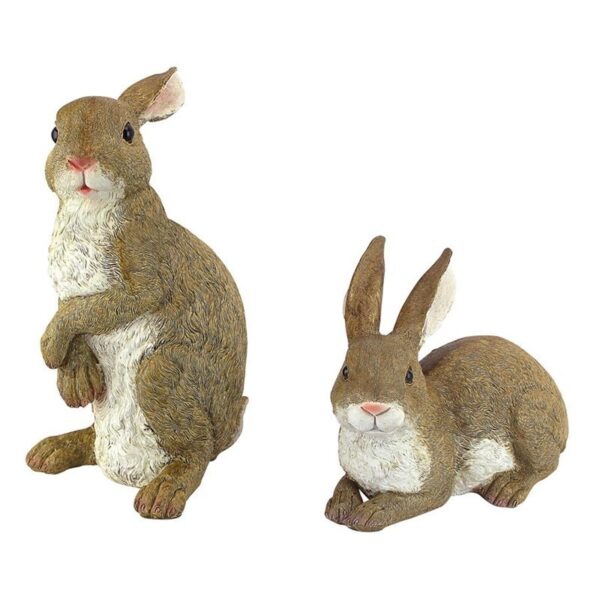 Design Toscano QM6200861 Set of Bahsful and Hopper Bunny Statues