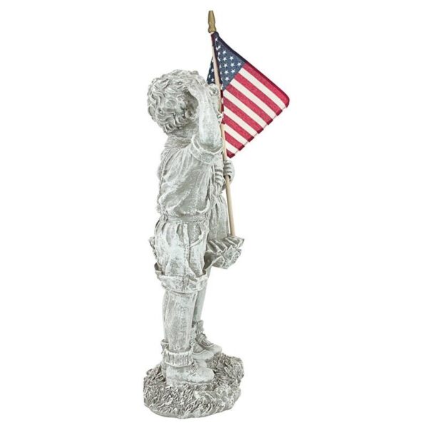 Design Toscano QM7512030 8 Inch Patriotic Flag Children Statue