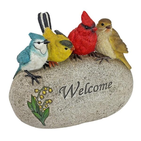 Design Toscano QM7512040 8 1/2 Inch Birdy Welcome Garden Stone Statue Medium