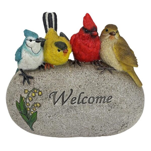 Design Toscano QM7512040 8 1/2 Inch Birdy Welcome Garden Stone Statue Medium