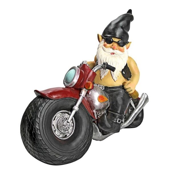 Design Toscano QM7512103 13 1/2 Inch Axle Grease the Biker Gnome Statue