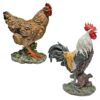 Design Toscano QM918865 6 1/2 Inch Set of Henrietta Hen and Rooster Statues