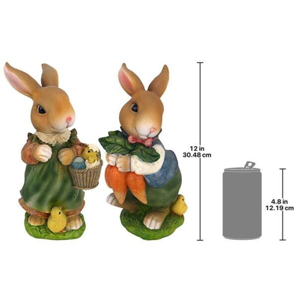 Design Toscano QM922618 7 Inch Set of Bunny Hop Mother and Father