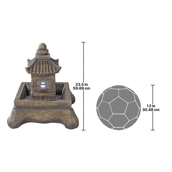 Design Toscano QN150010 23 1/2 Inch Mokoshi Pagoda Illuminated Fountain