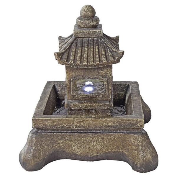 Design Toscano QN150010 23 1/2 Inch Mokoshi Pagoda Illuminated Fountain