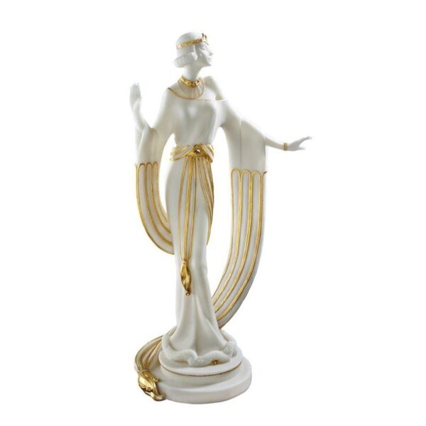 Design Toscano QS227442 12 1/2 Inch Draped in Art Deco Dancer Statue - Gold