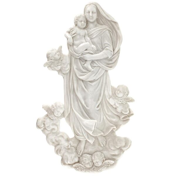 Design Toscano QS274701 10 Inch Mary with Cherubs Wall Sculpture