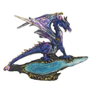 Design Toscano QS290928 8 1/2 Inch Geode Guardian Gothic Dragon Statue