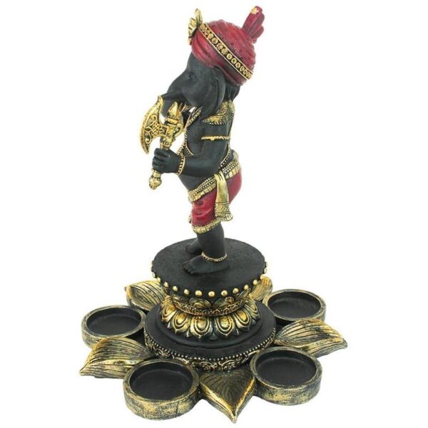 Design Toscano QS29200 7 Inch Standing Ganesha on Lotus Candle Holder