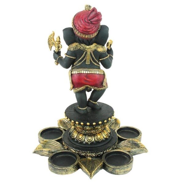 Design Toscano QS29200 7 Inch Standing Ganesha on Lotus Candle Holder