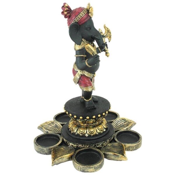 Design Toscano QS29200 7 Inch Standing Ganesha on Lotus Candle Holder