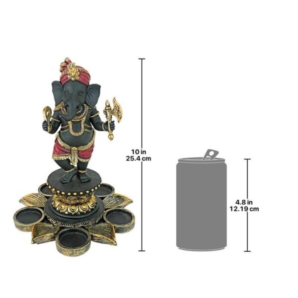 Design Toscano QS29200 7 Inch Standing Ganesha on Lotus Candle Holder