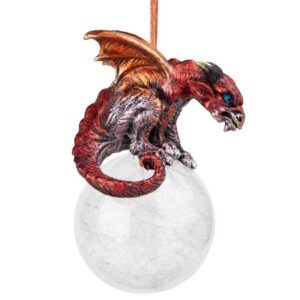 Design Toscano QS293582 2 Inch The Pensive Percher Dragon 2018 Collectible Holiday Ornament