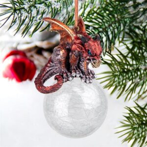 Design Toscano QS293582 2 Inch The Pensive Percher Dragon 2018 Collectible Holiday Ornament