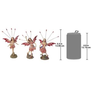 Design Toscano QS323955 5 Inch Crosstweed Meadow Fairy Statues, Set of 3