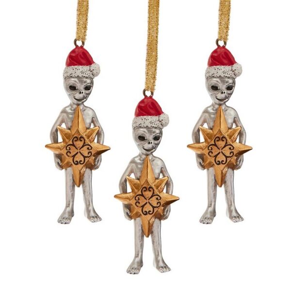 Design Toscano QS329057 1 Inch Wiseman Star Alien Christmas Ornament, Set of Three