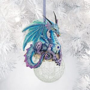 Design Toscano QS3292913 3 1/2 Inch Frost The Gothic Dragon Holiday Ornament, Set of Three