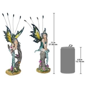 Design Toscano QS9327381 7 Inch Lochloy House Fairy Statues, Set of 2