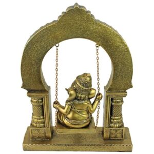 Design Toscano QS93659 7 1/2 Inch Lord Ganesha on a Swing Statue