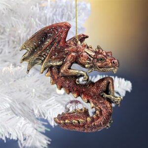 Design Toscano QS95305 4 Inch 2021 Dragon Xmas Ornament