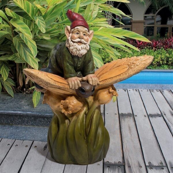 Design Toscano SH380879 16 /2 Inch On a Butterfly's Back Gnome Statue